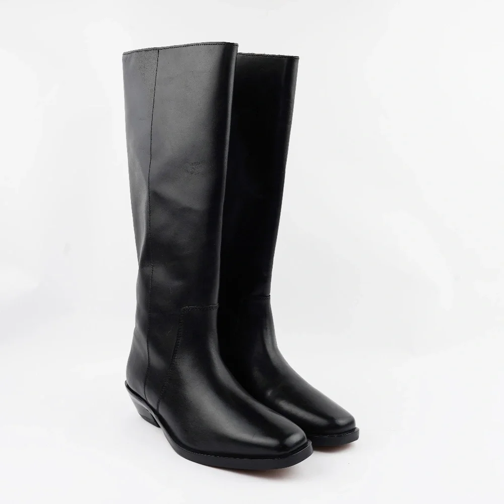 New MADEWELL The Antoine Tall Boot in Black Leather - Picture 3 of 8